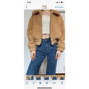 Urban Outfitter Teddy Jacket in honey